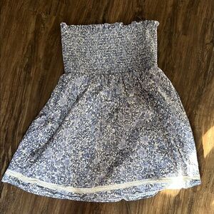 American Eagle Outfitters Black and White Smocked Mini Sundress